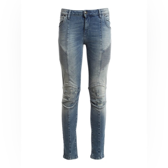 Pierre Balmain Low-Rise Distressed Skinny Leg Jeans - Picture 14 of 16